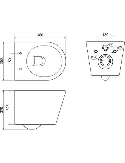 Mexen zestaw podtynkowy WC stelaż Fenix XS-F z miską WC Rico i deską wolnoopadającą, szary ciemny mat - 68030724071, изображение 3
