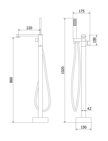 Mexen Urano wolnostojąca bateria wannowa, złota - 75233-50, изображение 5