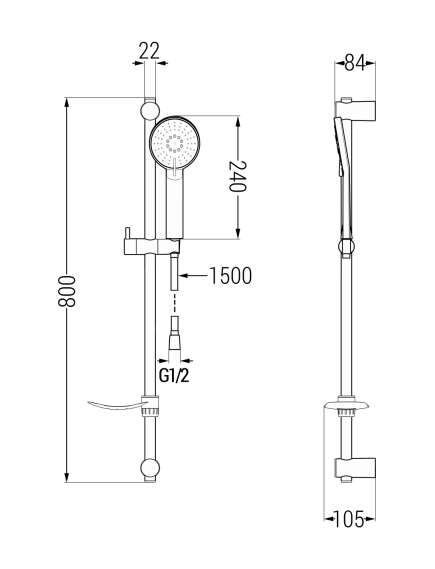 Mexen Lynx DQ40 zestaw wannowy, złoty - 745913DQ40-50, 4 image