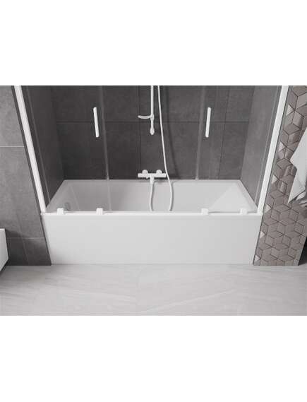 Mexen Velar Duo parawan nawannowy 2-skrzydłowy przesuwny 180 x 150 cm, transparent, biały - 896-180-000-02-20, изображение 5