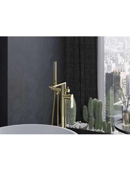 Mexen Leda wolnostojąca bateria wannowa, złota - 75633-50, изображение 3