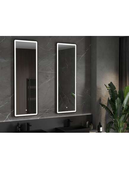 Mexen Coro lustro łazienkowe podświetlane 50 x 150 cm, LED 6000K, antypara, czarna rama - 9817-050-150-611-70, 2 image