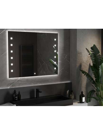 Mexen Ner lustro łazienkowe podświetlane 100 x 80 cm, LED 6000K, antypara - 9809-100-080-611-00, 2 image