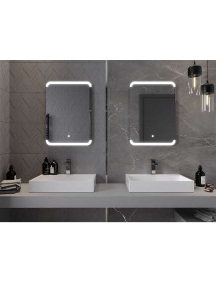 Mexen Nida lustro łazienkowe podświetlane 50 x 70 cm, LED 6000K, antypara - 9806-050-070-611-00, 4 image