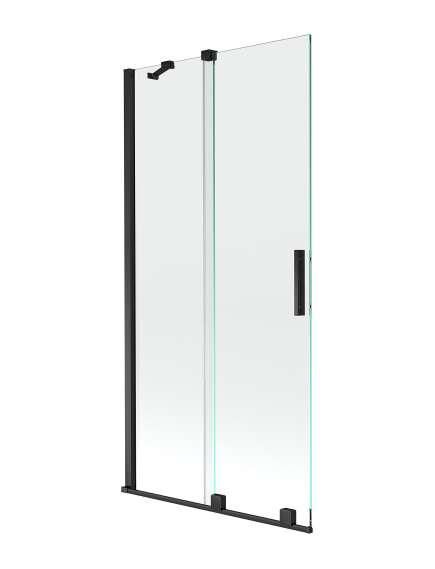 Mexen Velar parawan nawannowy 2-skrzydłowy przesuwny 90 x 150 cm, transparent, czarny - 896-090-000-01-70