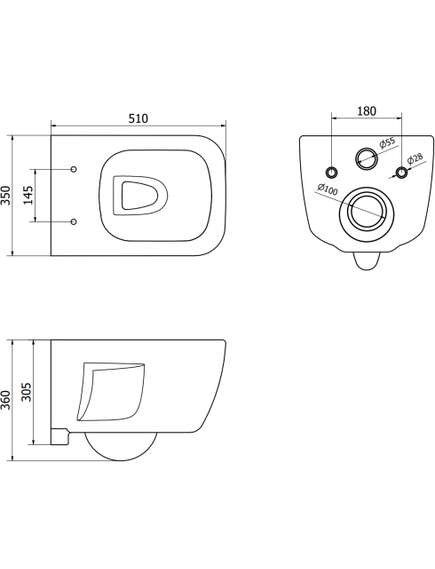 Mexen zestaw podtynkowy WC stelaż Fenix Slim z miską WC Margo, biały - 6103342XX00, 3 image