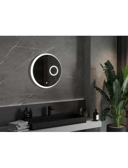 Mexen Ella lustro łazienkowe podświetlane z lusterkiem kosmetycznym, okragłe 60 cm, LED 6000K, antypara - 9811-060-060-611-00, 2 image