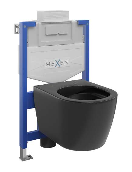 Mexen zestaw podtynkowy WC stelaż Fenix XS-U z miską WC Carmen, czarny mat - 6853388XX85