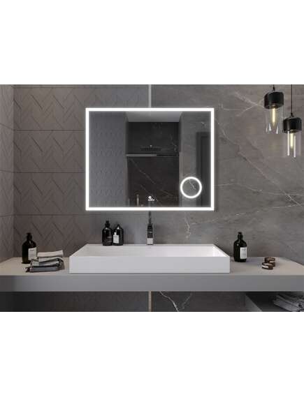 Mexen Kala lustro łazienkowe podświetlane z lusterkiem kosmetycznym 100 x 80 cm, LED 6000K, antypara - 9820-100-080-611-00, изображение 4