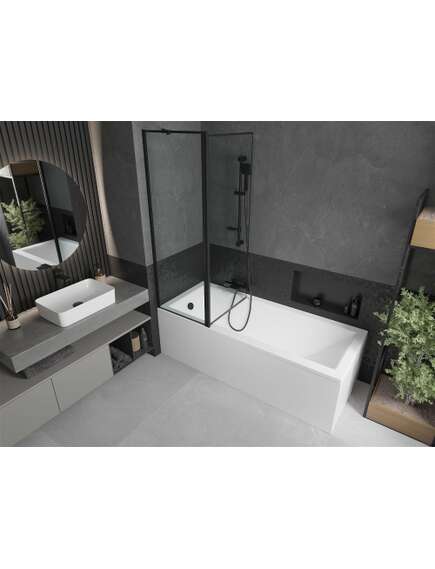 Mexen Flip parawan nawannowy 1-skrzydłowy 120 x 150 cm, czarny wzór, czarny - 894-120-101-70-70, изображение 4