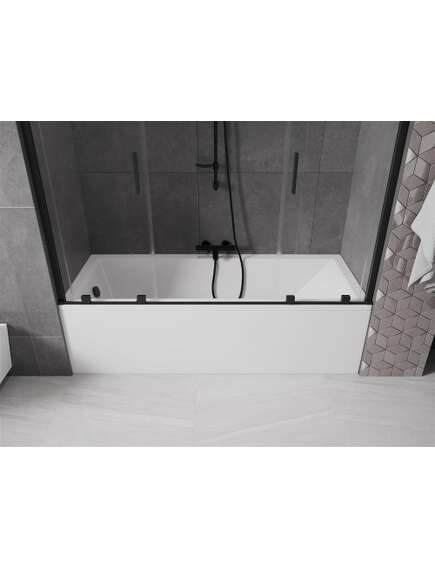 Mexen Velar Duo parawan nawannowy 2-skrzydłowy przesuwny 200 x 150 cm, transparent, czarny - 896-200-000-02-70, изображение 5