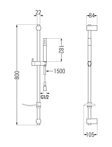 Mexen Zero DF70 zestaw prysznicowy, chrom - 71114DF70-00, изображение 4