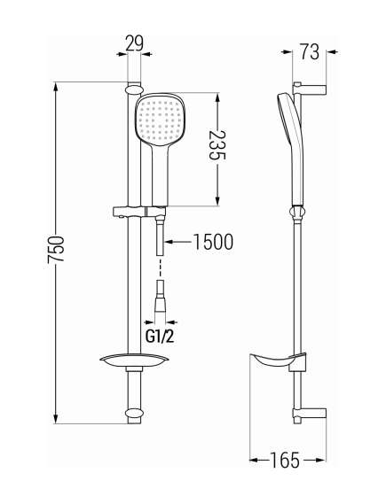 Mexen DB33 zestaw prysznicowy suwany, chrom - 785334584-00, 2 image