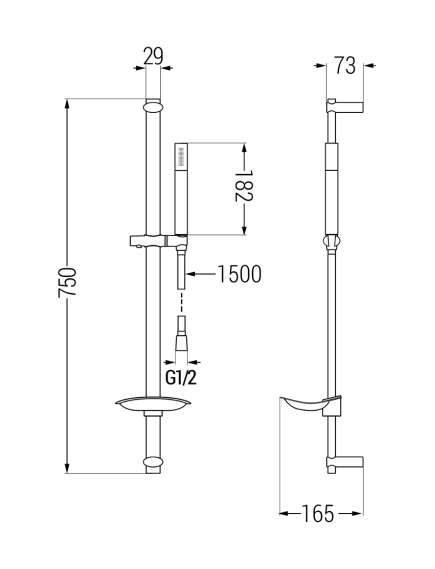 Mexen DB70 zestaw prysznicowy suwany, chrom -785704584-00, 2 image