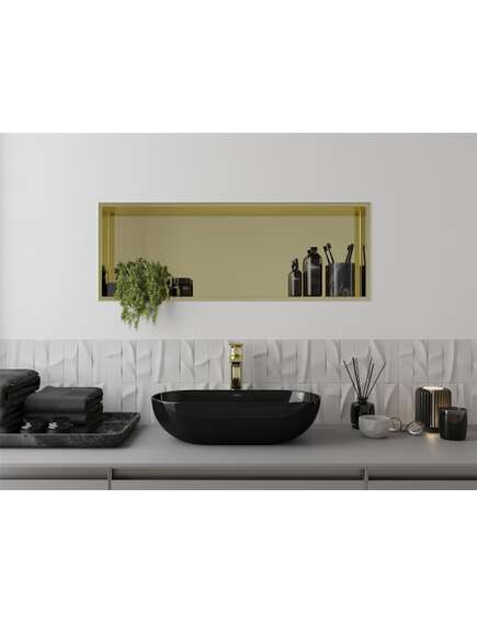 Mexen X-Wall-R półka wnękowa z kołnierzem 90 x 30 cm, złota - 1950903010, 5 image