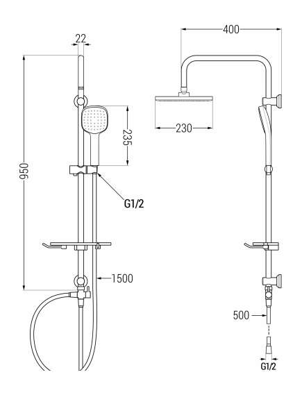 Mexen T33 kolumna prysznicowa, chrom - 798333393-00, 2 image