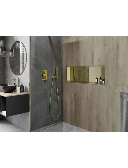 Mexen X-Wall-R półka wnękowa z kołnierzem 90 x 30 cm, złota - 1950903010, 4 image