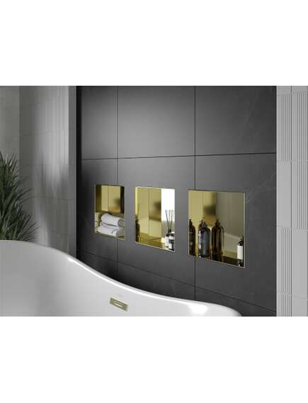 Mexen X-Wall-NR półka wnękowa bez kołnierza 30 x 30 cm, złota - 1951303010, 2 image