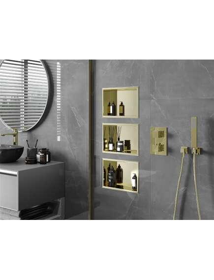 Mexen X-Wall-R półka wnękowa z kołnierzem 30 x 20 cm, złota - 1950302010, 4 image