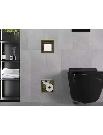 Mexen X-Wall-BP uchwyt na papier toaletowy z magazynkiem, złoty - 1954, изображение 2