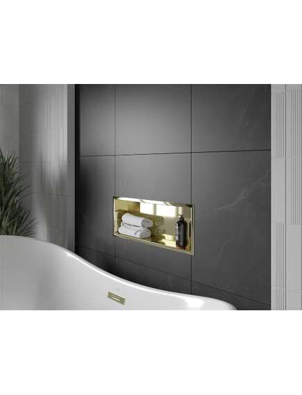 Mexen X-Wall-R półka wnękowa z kołnierzem 60 x 20 cm, złota- 1950602010, 2 image