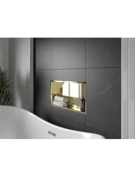 Mexen X-Wall-R półka wnękowa z kołnierzem 60 x 30 cm, złota - 1950603010, 2 image