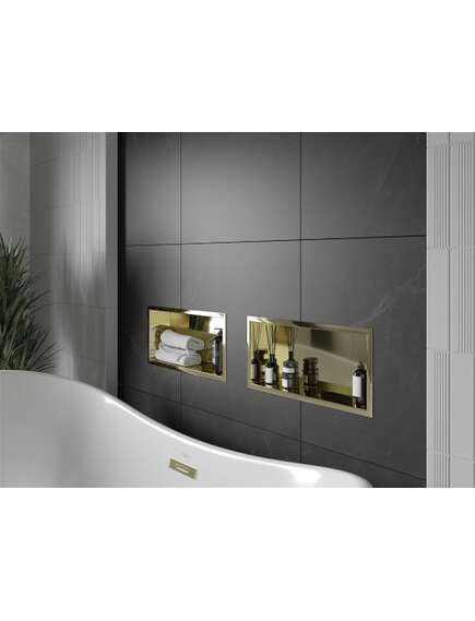 Mexen X-Wall-R półka wnękowa z kołnierzem 45 x 20 cm, złota - 1950452010, 2 image