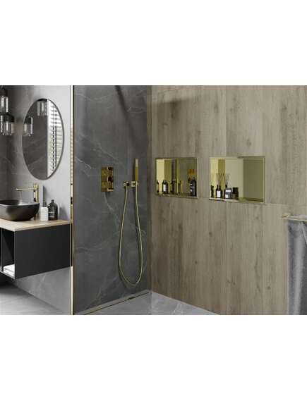 Mexen X-Wall-R półka wnękowa z kołnierzem 45 x 30 cm, złota - 1950453010, изображение 4