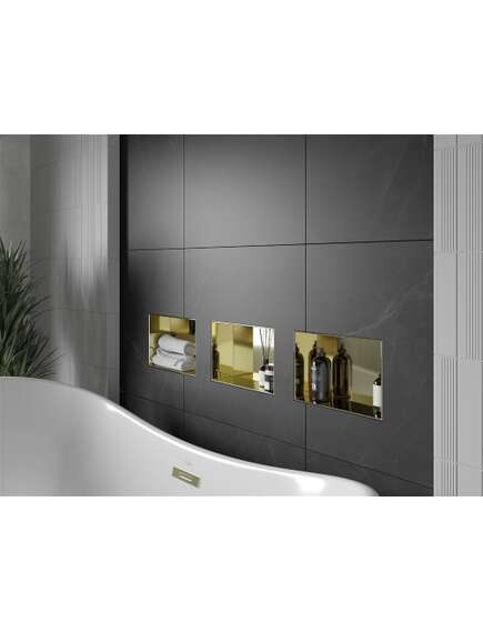 Mexen X-Wall-NR półka wnękowa bez kołnierza 30 x 20 cm, złota - 1951302010, 2 image