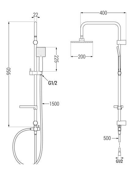 Mexen X45 kolumna prysznicowa, chrom - 798454591-00, 2 image