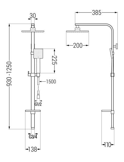 Mexen Q45 kolumna prysznicowa, złota - 798454595-50, 2 image