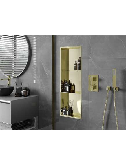 Mexen X-Wall-R półka wnękowa z kołnierzem i półką 90 x 30 cm, złota - 1950903010S, изображение 4
