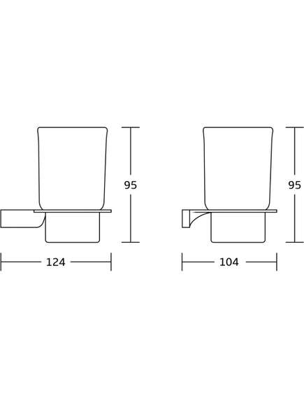 Mexen Rino kubek na szczoteczki, czarny - 7027038-70, 2 image
