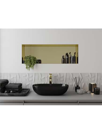 Mexen X-Wall-NR półka wnękowa bez kołnierza 90 x 30 cm, złota - 1951903010, изображение 5