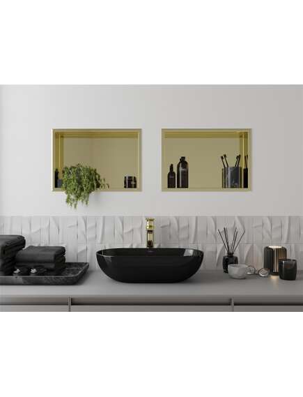 Mexen X-Wall-R półka wnękowa z kołnierzem 45 x 30 cm, złota - 1950453010, изображение 5