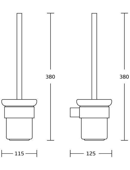 Mexen Adox szczotka toaletowa, złota - 7018250-50, изображение 2