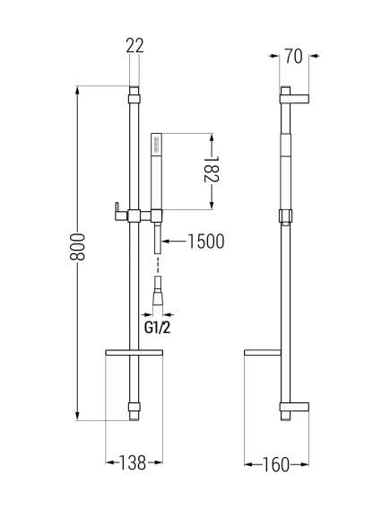 Mexen DQ70 zestaw prysznicowy suwany, złoty - 785704581-50, изображение 2