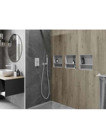 Mexen X-Wall-NR półka wnękowa bez kołnierza z półką 30 x 30 cm, biała - 1921303010S, изображение 5