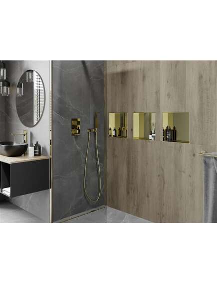 Mexen X-Wall-NR półka wnękowa bez kołnierza 30 x 30 cm, złota - 1951303010, 5 image