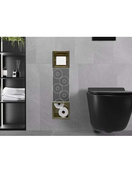 Mexen X-Wall-BP uchwyt na papier toaletowy z magazynkiem, złoty - 1954, изображение 4