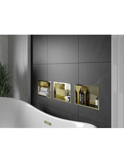 Mexen X-Wall-R półka wnękowa z kołnierzem 30 x 20 cm, złota - 1950302010, 2 image