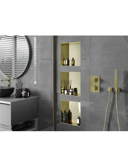 Mexen X-Wall-NR półka wnękowa bez kołnierza 30 x 30 cm, złota - 1951303010, 4 image