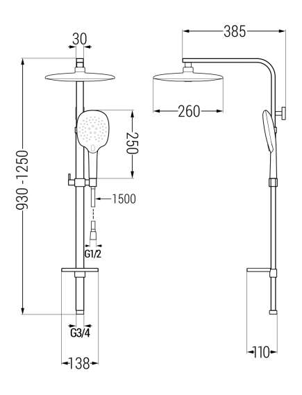 Mexen Q22 kolumna prysznicowa, chrom - 798222295-00, 2 image