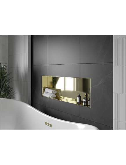 Mexen X-Wall-NR półka wnękowa bez kołnierza 90 x 30 cm, złota - 1951903010, изображение 2