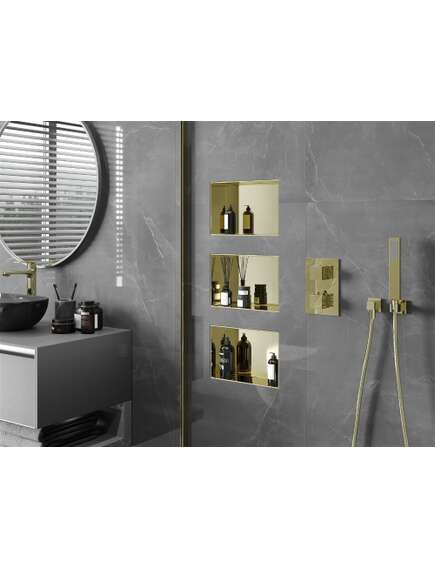 Mexen X-Wall-NR półka wnękowa bez kołnierza 30 x 20 cm, złota - 1951302010, 4 image