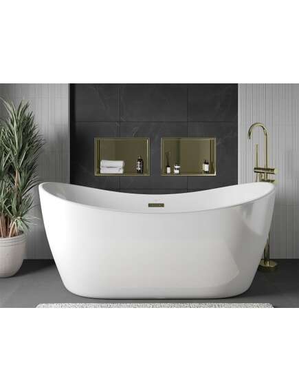 Mexen X-Wall-R półka wnękowa z kołnierzem 45 x 30 cm, złota - 1950453010, изображение 3