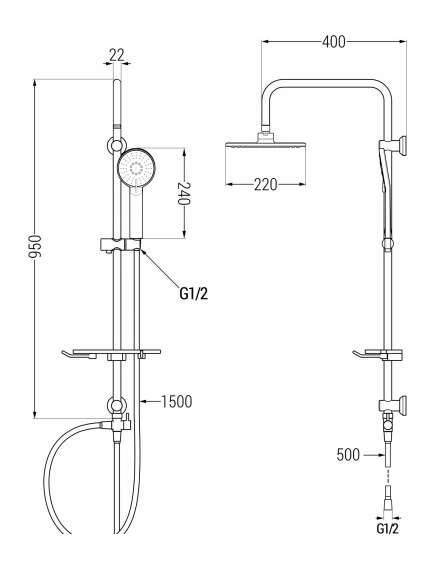 Mexen T40 kolumna prysznicowa, czarna - 798404093-70, 2 image