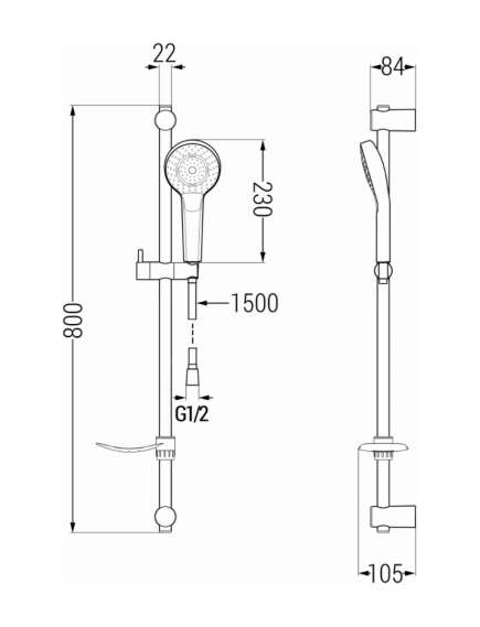 Mexen Alexa DQ40 zestaw prysznicowy, złoty - 71214DQ40-50, 4 image