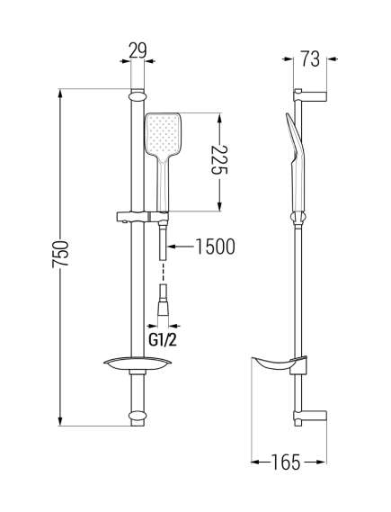 Mexen DB62 zestaw prysznicowy suwany, chrom - 785624584-00, 2 image
