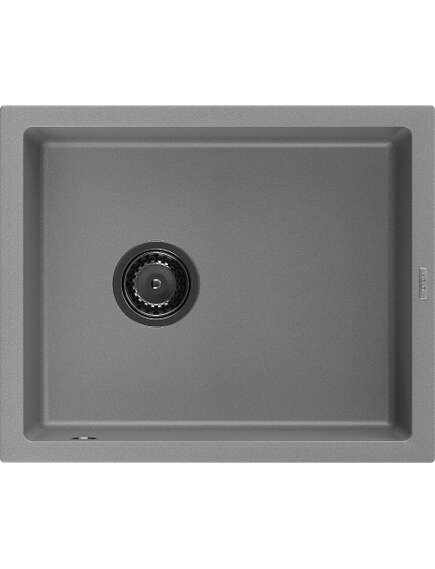 Mexen Pedro zlewozmywak granitowy 1-komorowy 560 x 460 mm, szary, syfon czarny - 6508561000-71-B